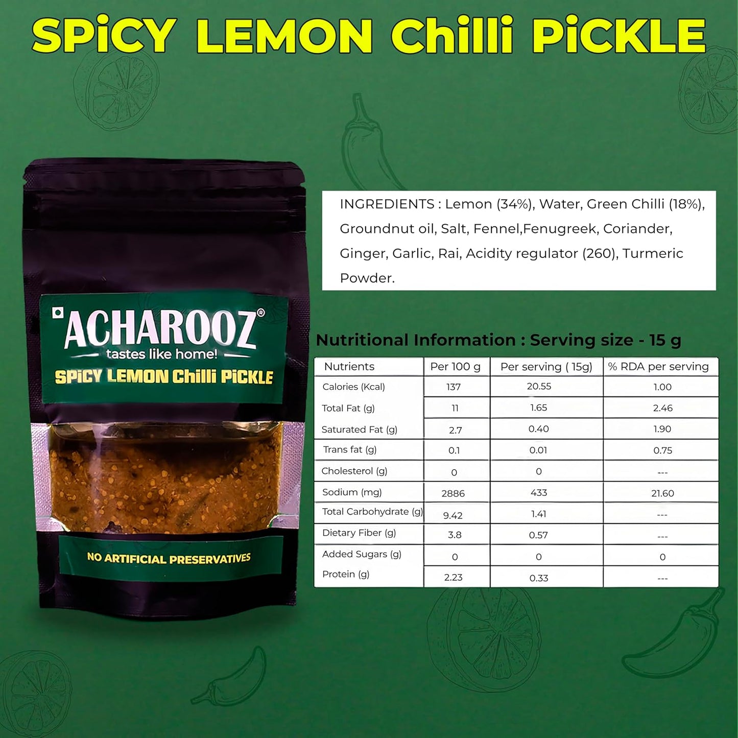 Spicy Lemon Chilli Pickle