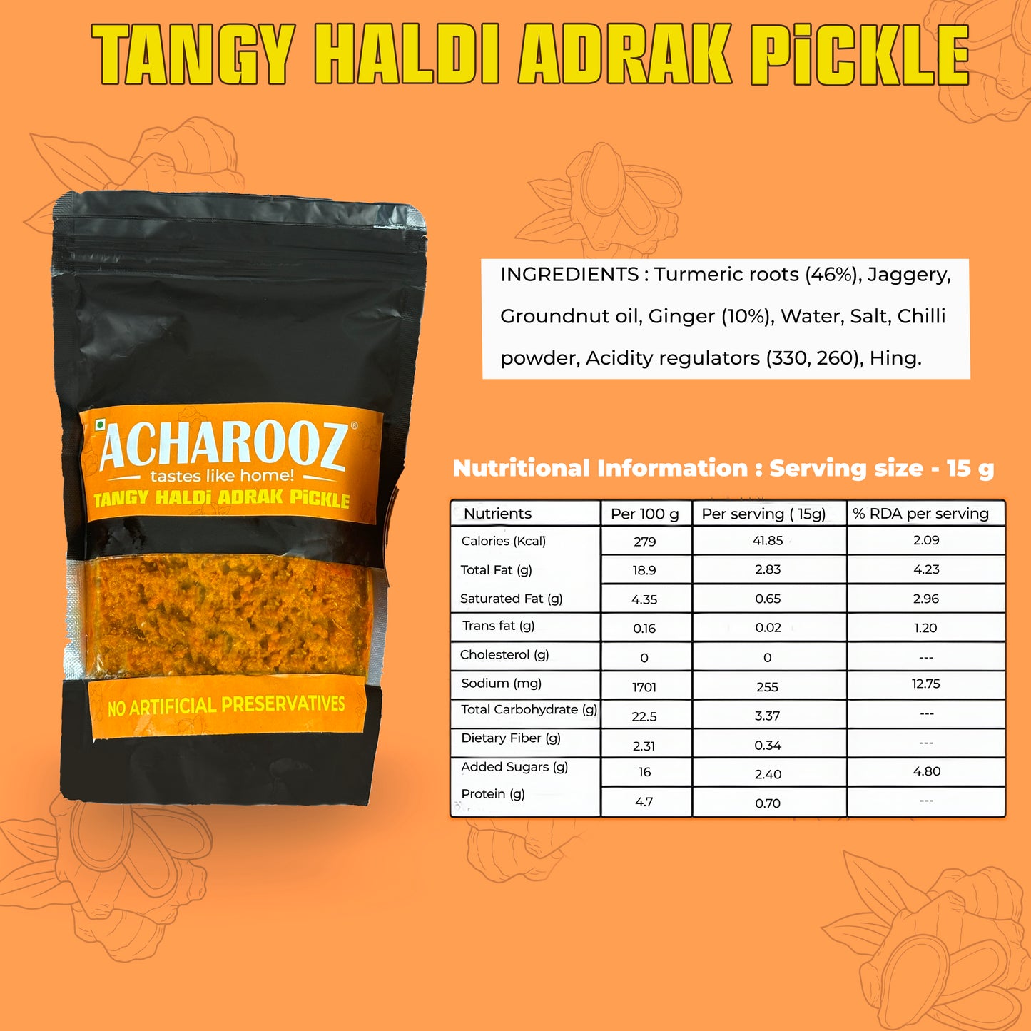 Tangy Haldi Adrak Pickle
