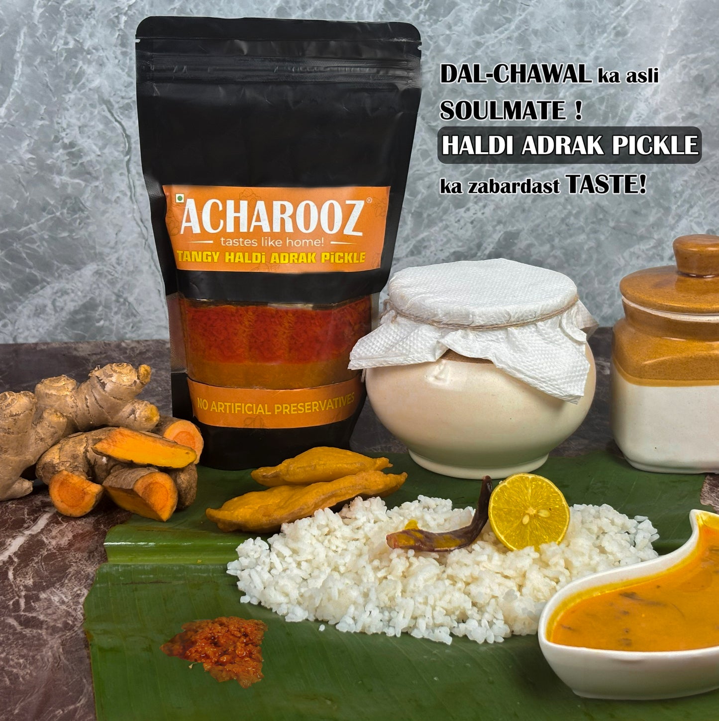 Tangy Haldi Adrak Pickle