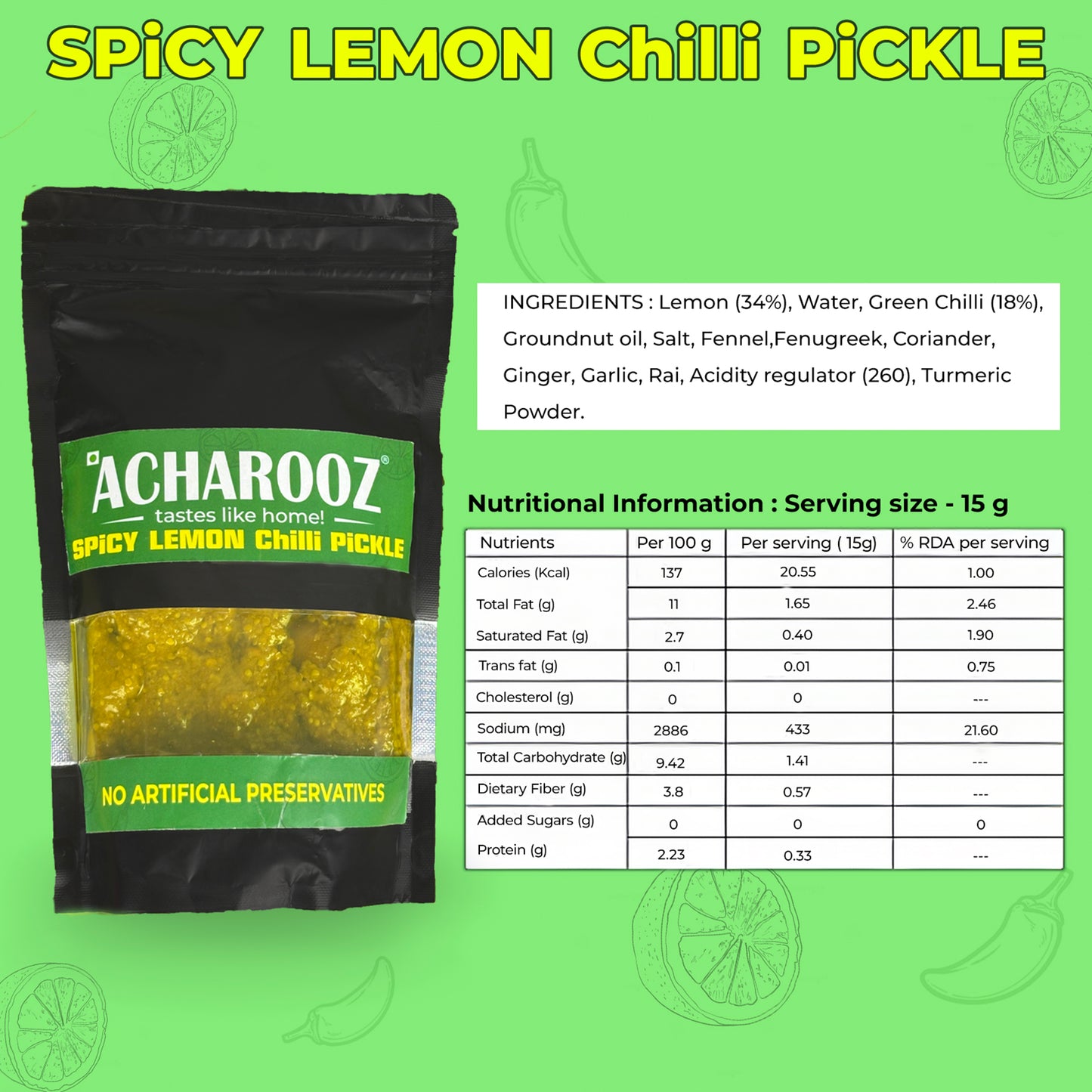 Spicy Lemon Chilli Pickle
