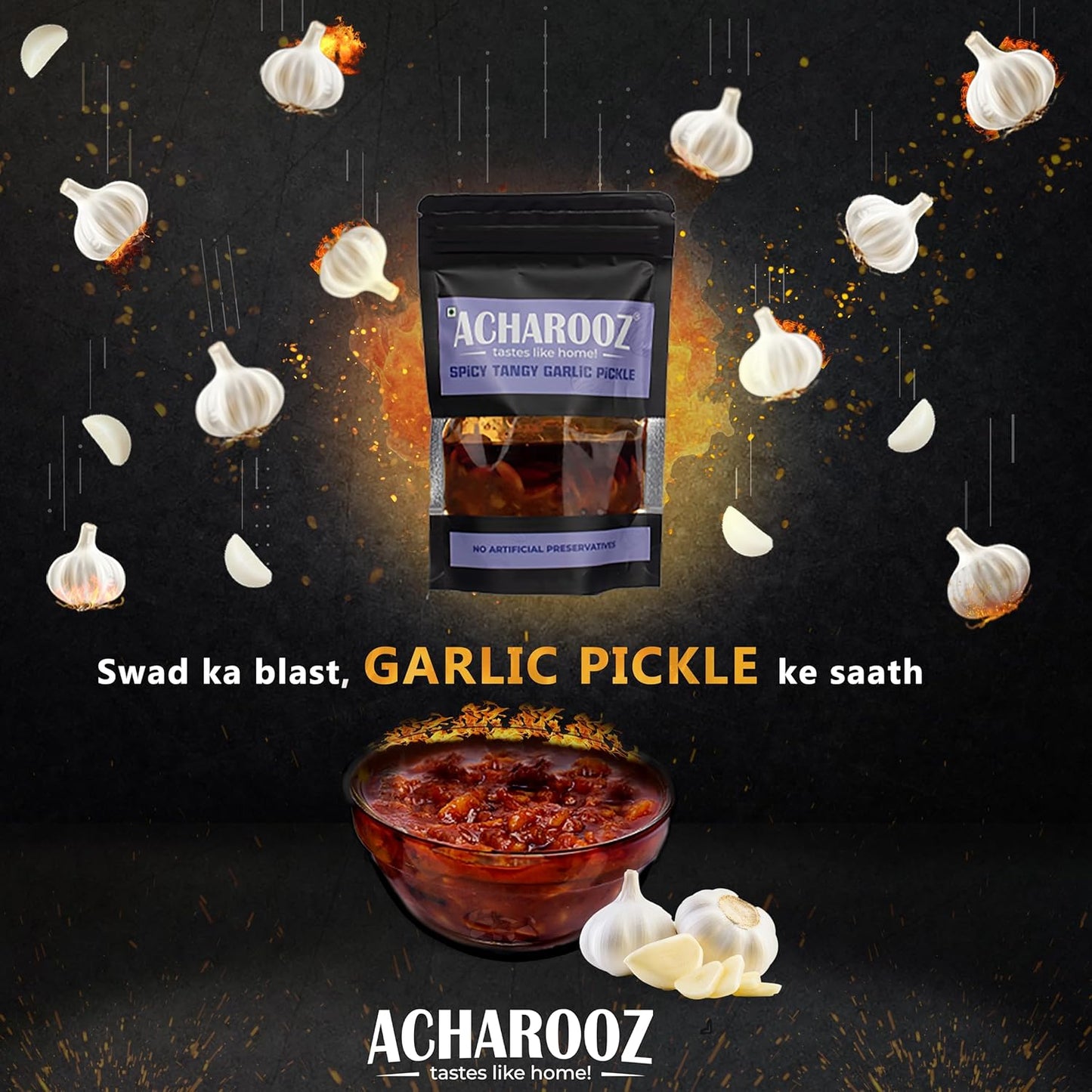 Spicy Tangy Garlic Pickle