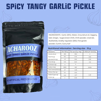 Spicy Tangy Garlic Pickle