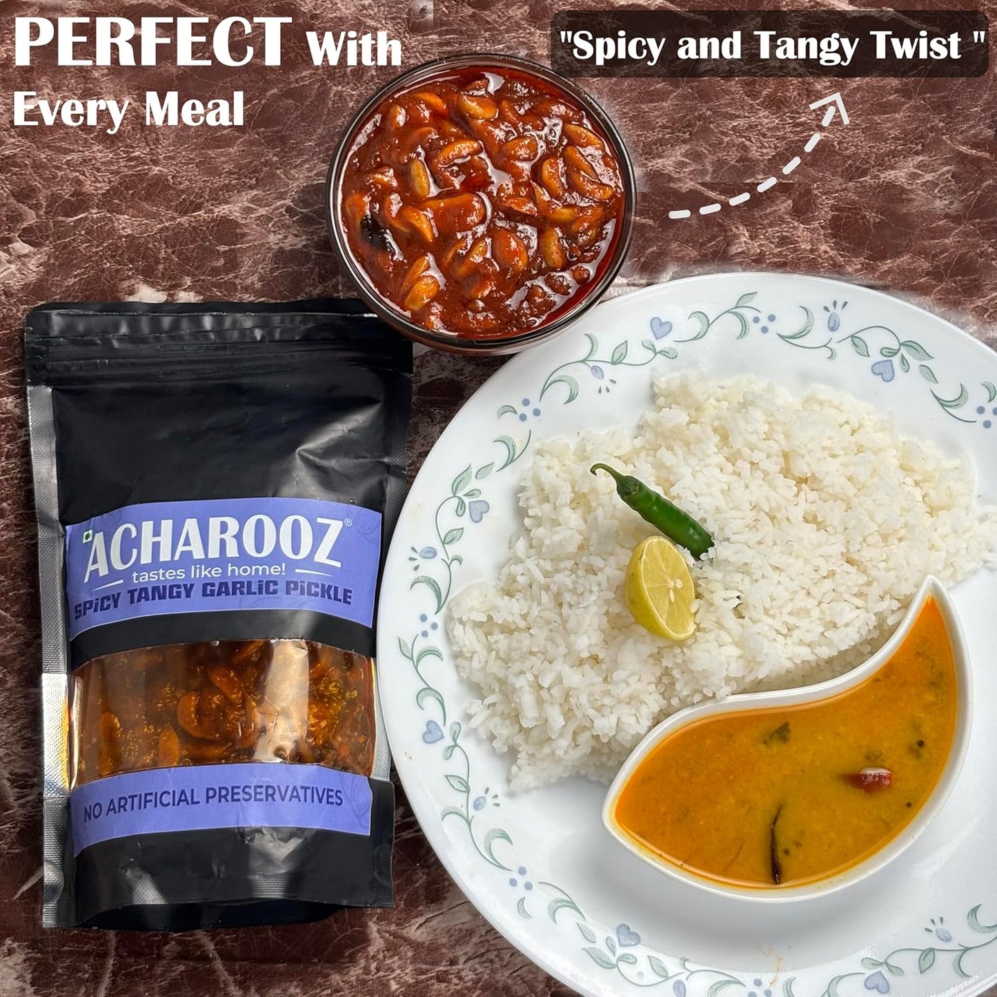 Spicy Tangy Garlic Pickle